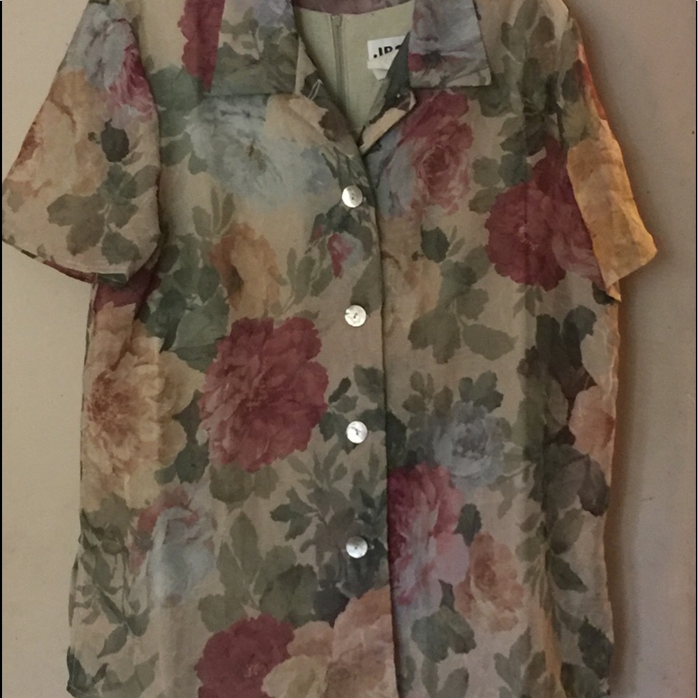 Vintage J.B.S Ltd 2pc. Dress with floral jackets